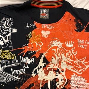 Men's Graphic Black and Orange Shirt